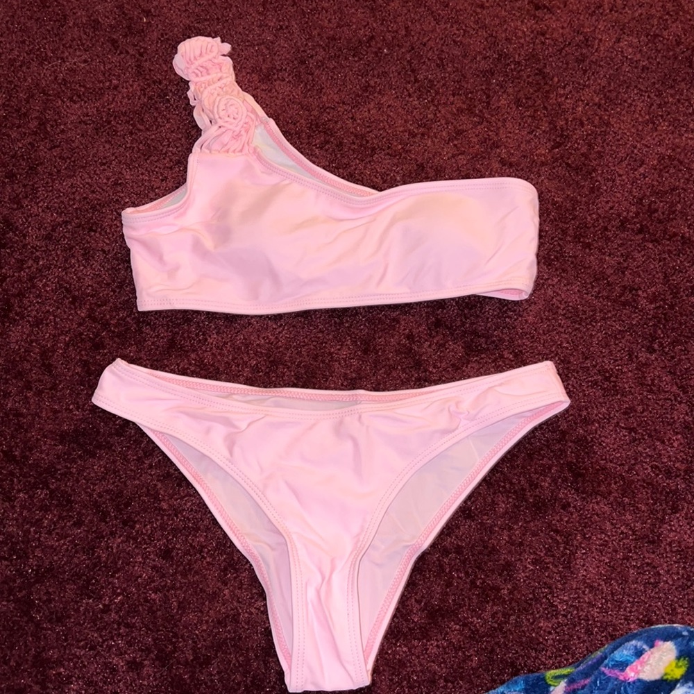 One Shoulder Light Pink Bikini